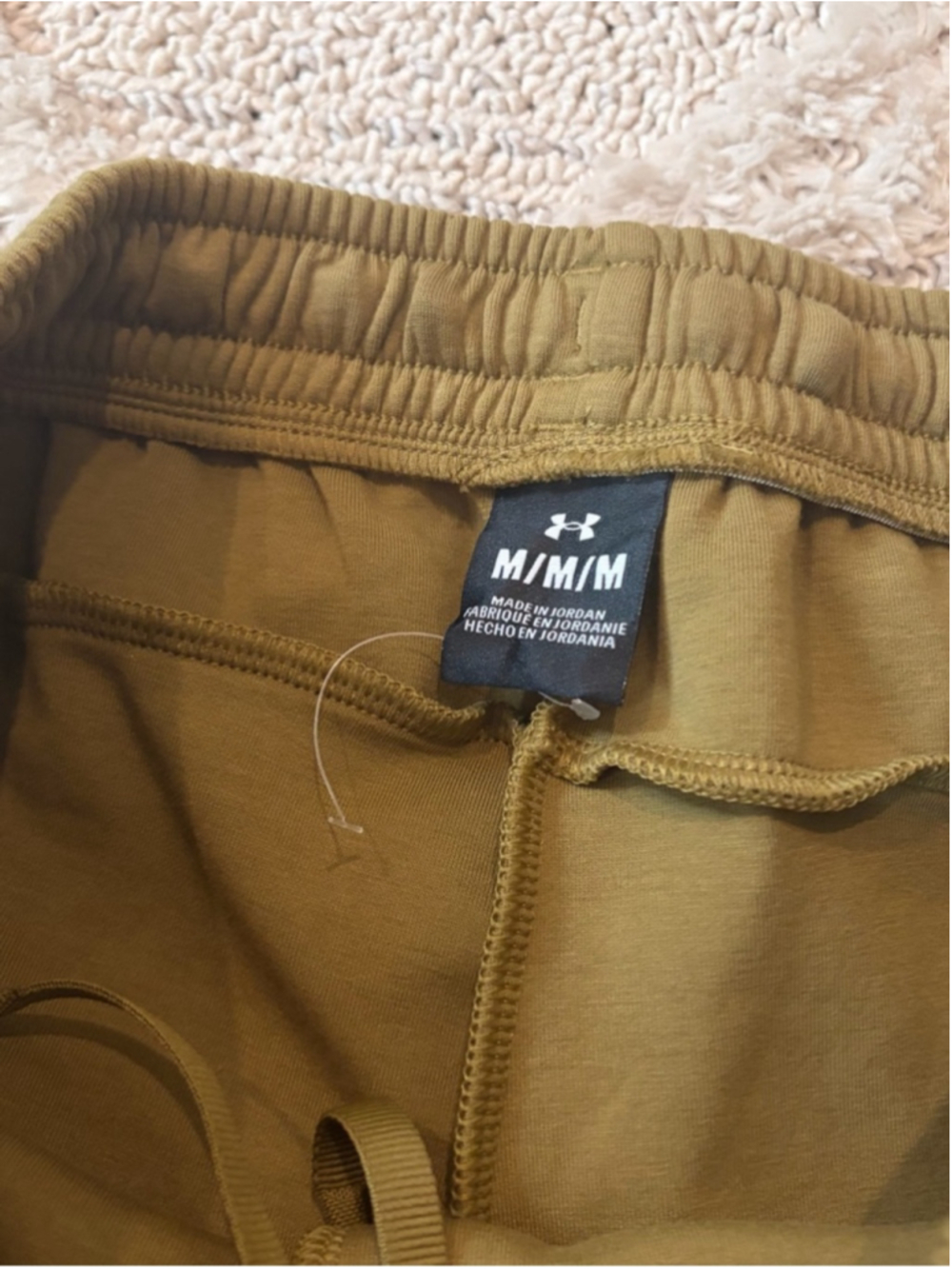 Under Armour Men's Olive Green Athletic Shorts with Zip Pocket - Picture 2 of 4
